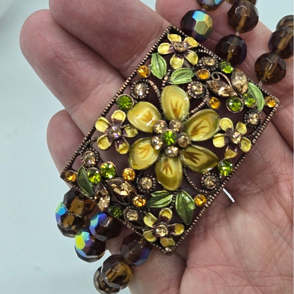 Joan Rivers Enamel Crystal stretch Bracelet 3 Strand - Picture 3 of 9